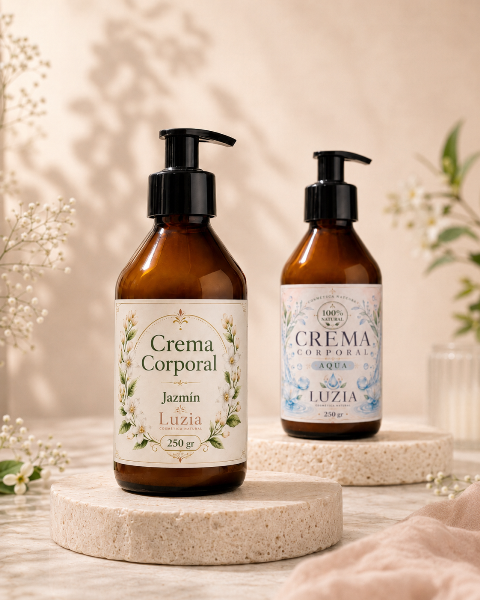 Selección de productos corporales de Luzia Cosmética Natural
