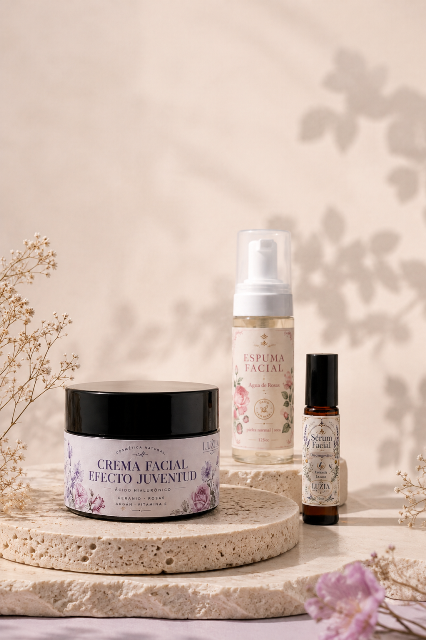 Selección de productos faciales de Luzia Cosmética Natural
